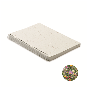 Quaderno a spirale con copertina in carta di semi in formato A5 SEED RING MO2083 - Bianco