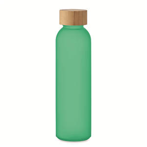 Bottiglia in vetro smerigliato e tappo in legno 500ml ABE MO2105 - Verde Traslucido