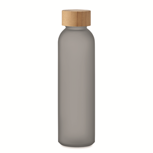 Bottiglia in vetro smerigliato e tappo in legno 500ml ABE MO2105 - Grigio Traslucido