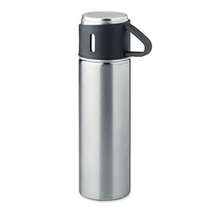 Thermos 420 ml con tazza termica 150 ml TONIA MO2117 - Silver Opaco