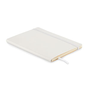 Notebook A5 con copertina con elastico in PU riciclato BRETA MO2118 - Bianco
