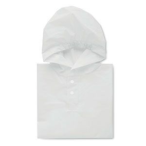 Impermeabile per bambini con cappuccio PONCHIE MO2128 - Bianco
