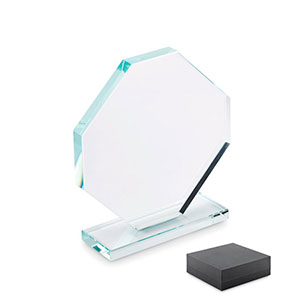 Premio o trofeo in cristallo con scatola regalo RUMBO MO2135 - Trasparente