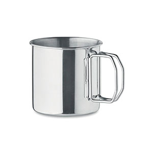 Tazza in acciaio inox con manico pieghevole 330 ml NUNAVUT MO2149 - Silver