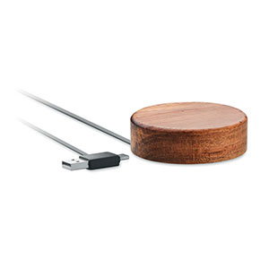 Caricatore wireless in legno con cavo retrattile ACALESS MO2220 - Legno