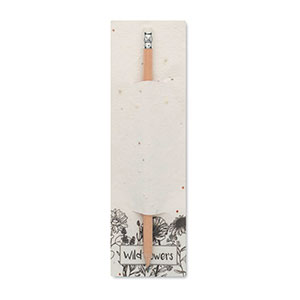 Matita in legno con gomma in astuccio di carta di semi PENSEED MO2257 - Bianco