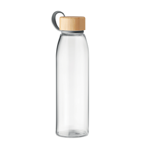 Borraccia din vetro con tappo in legno 500 ml FJORD WHITE MO6246 - Trasparente