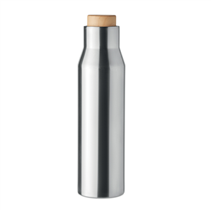 Bottiglia termica acciaio con dettagli legno 500 ml DUDINKA MO6288 - Silver Opaco