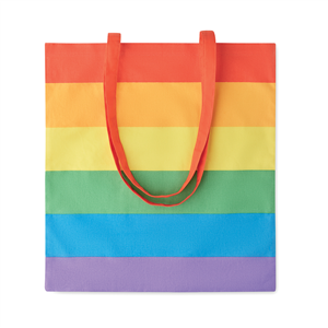 Shopper personalizzata arcobaleno in cotone 220gr cm 38x42 BOREALIS MO6353 - Multicolore