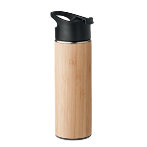 Bottiglia termica acciaio con dettagli legno 450 ml NANDA MO6371 - Legno