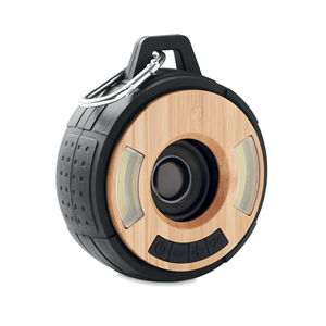 Speaker wireless personalizzato in bamboo LUCCO MO6384 - Nero