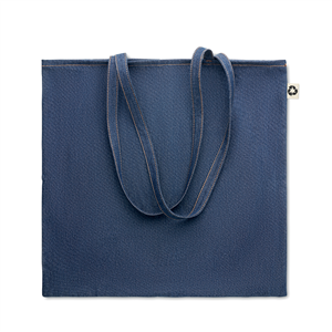 Shopper bag personalizzata in cotone denim riciclato cm 42x40 STYLE TOTE MO6420 - Blu