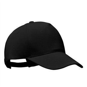 Cappellino personalizzato in cotone organico 5 pannelli BICCA CAP MO6432 - Nero