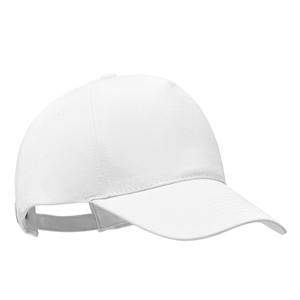 Cappellino personalizzato in cotone organico 5 pannelli BICCA CAP MO6432 - Bianco