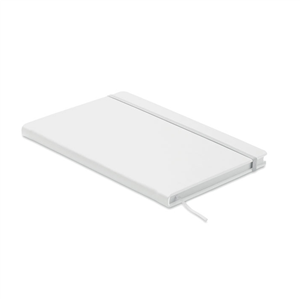 Quaderno personalizzatoin carta riciclata e copertina con elastico in formato A5 OURS MO6580 - Bianco