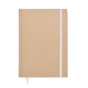 Quaderno personalizzato in carta riciclata con elastico e copertina in cartone riciclato in formato A5 MUSA MO6640 - Bianco