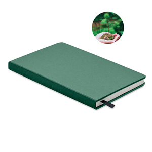 Quaderno personalizzato in carta riciclata in formato A5 GROW MO6689 - Verde Scuro