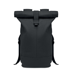 Zaino da viaggio personalizzato rolltop in tela lavata ZURICH ROLL MO6704 - Nero