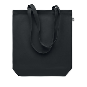 Shopper bag personalizzata in tela biologica 270gr cm 38x42x9 COCO MO6713 - Nero