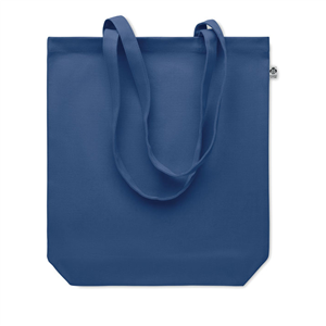 Shopper bag personalizzata in tela biologica 270gr cm 38x42x9 COCO MO6713 - Blu