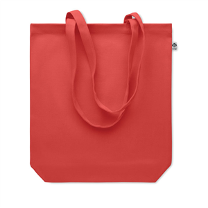 Shopper bag personalizzata in tela biologica 270gr cm 38x42x9 COCO MO6713 - Rosso