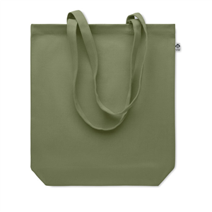 Shopper bag personalizzata in tela biologica 270gr cm 38x42x9 COCO MO6713 - Verde