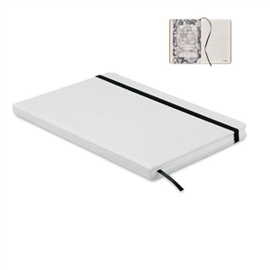 Quaderno personalizzato in carta di pietra e copertina con elastico in formato A5 STEIN MO6798 - Bianco