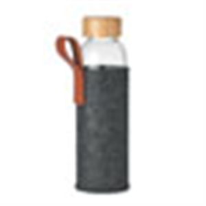 Bottiglia di vetro con guina in feltro e tappo in legno 500 ml THAI MO6800 - Grigio Scuro