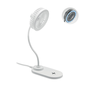Ventilatore da tavolo con luce e base di ricarica wireless VIENTO MO6810 - Bianco