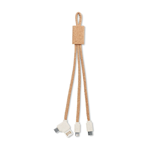 Cavo di carica 3in1 in sughero CABIE MO6812 - Beige