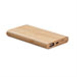 Power bank da 4000mAh in bamboo ARENAPOWER C MO6814 - Legno