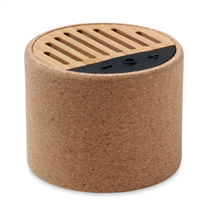 Speaker wireless personalizzato in sughero ROUND + MO6819 - Beige