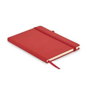 Quaderno personalizzato in carta riciclata con copertina in poliuterano riciclato e portapenna in formato A5 ARPU MO6835 - Rosso