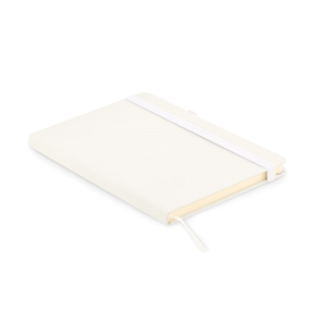 Quaderno personalizzato in carta riciclata con copertina in poliuterano riciclato e portapenna in formato A5 ARPU MO6835 - Bianco