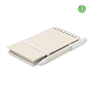 Taccuino ecologico in cartoni del latte riciclato con penna in formato A6 MITO SET MO6837 - Bianco