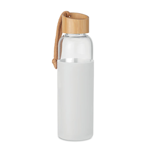 Bottiglia in vetro con tappo in legno e cover inclusa 500 ml CHAI MO6845 - Bianco