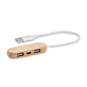 Hub USB a 3 porte VINA C MO6848 - Legno