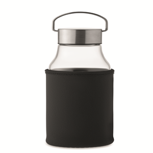 Bottiglia in vetro con tappo in acciaio e guaina inclusa 500 ml NIAGARA MO6861 - Trasparente