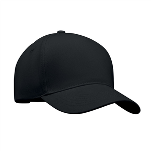 Cappello baseball personalizzabile in cotone 5 pannelli SINGA MO6875 - Nero