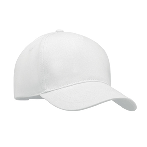 Cappello baseball personalizzabile in cotone 5 pannelli SINGA MO6875 - Bianco