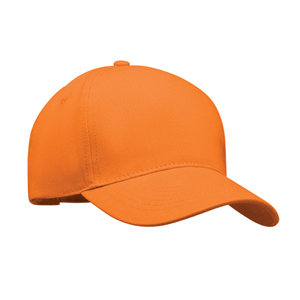 Cappello baseball personalizzabile in cotone 5 pannelli SINGA MO6875 - Arancio