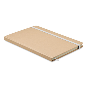 Quaderno personalizzato in carta riciclata e copertina in cartone riciclato con elastico in formato A5 EVERWRITE MO6892 - Bianco