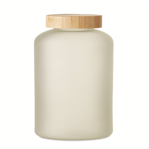 Bottiglia in vetro per sublimazione con tappo in legno 650ml LOM MO6921 - Bianco Traslucido