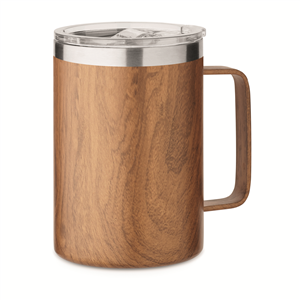 Tazza termica doppio strato in acciaio e legno 300 ml NAMIB MUG MO6933 - Marrone