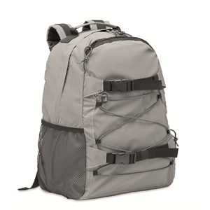 Zaino tempo libero personalizzato in tessuto riflettente BRIGHT SPORTBAG MO6993 - Silver Opaco