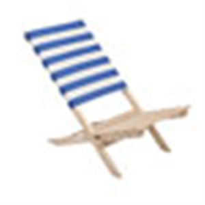 Sdraio da spiaggia in legno MARINERO MO6996 - Bianco - Blu