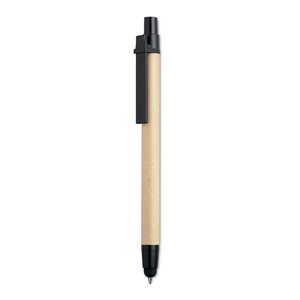 Penna in cartone con accessorio touch RECYTOUCH MO8089 - Nero
