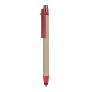 Penna in cartone con accessorio touch RECYTOUCH MO8089 - Rosso