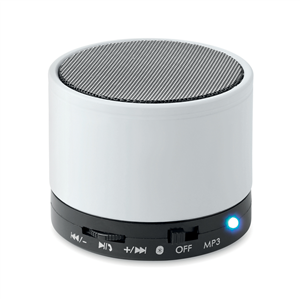 Speaker wireless personalizzato ROUND BASS MO8726 - Bianco