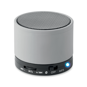 Speaker wireless personalizzato ROUND BASS MO8726 - Silver Opaco